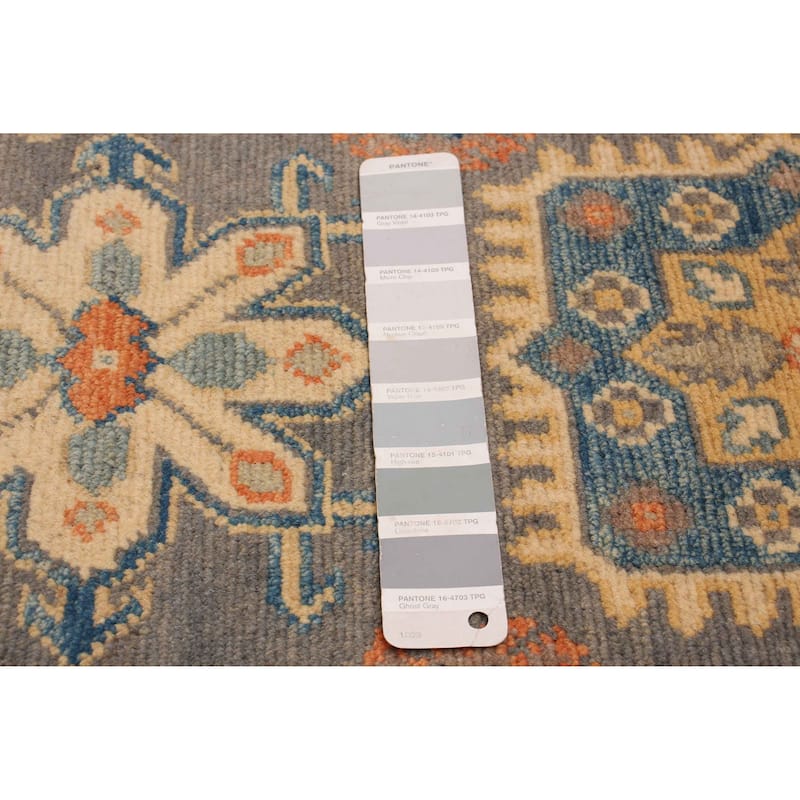 ECARPETGALLERY Hand-knotted Uzbek Ghazni Grey Wool Rug - 5'0 x 6'7