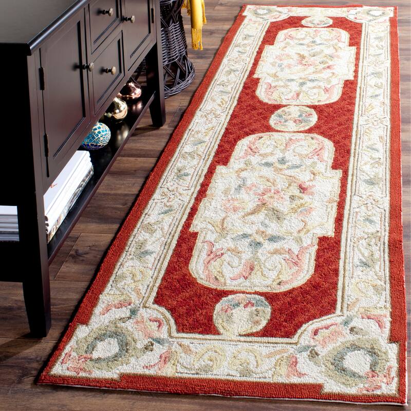 SAFAVIEH Handmade Easy Care Stefanie Oriental Rug - 2'6" x 10' Runner - Ivory/Red - Runner