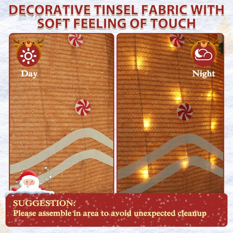 VEIKOUS 5 ft. Gingerbread Man Stake Christmas Holiday Decoration with Warm White LED