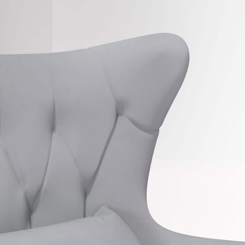 Velvet Tuft Thick Cushion Accent Chair (Set of 2)
