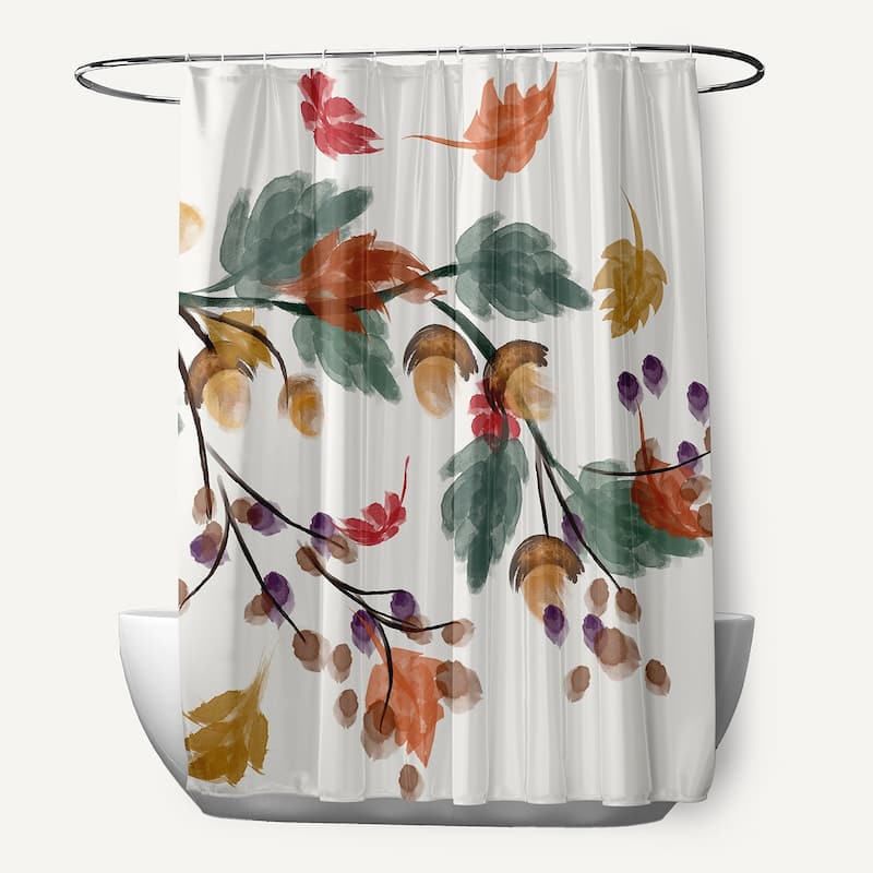 Colorful Leaves Shower Curtain - Orange