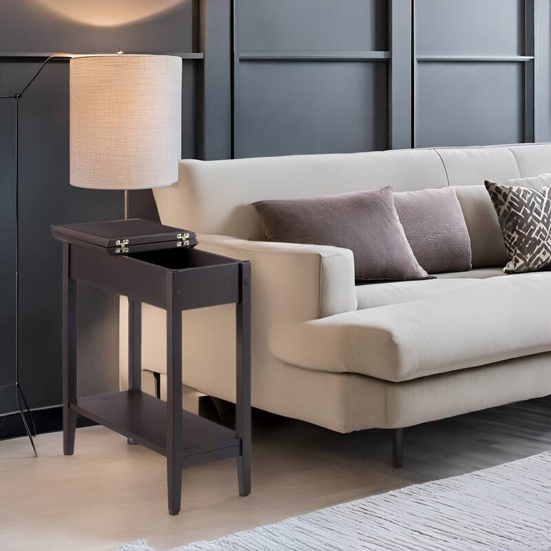 Stylish Slim End Table, Narrow Nightstand, and Skinny Bedside Table