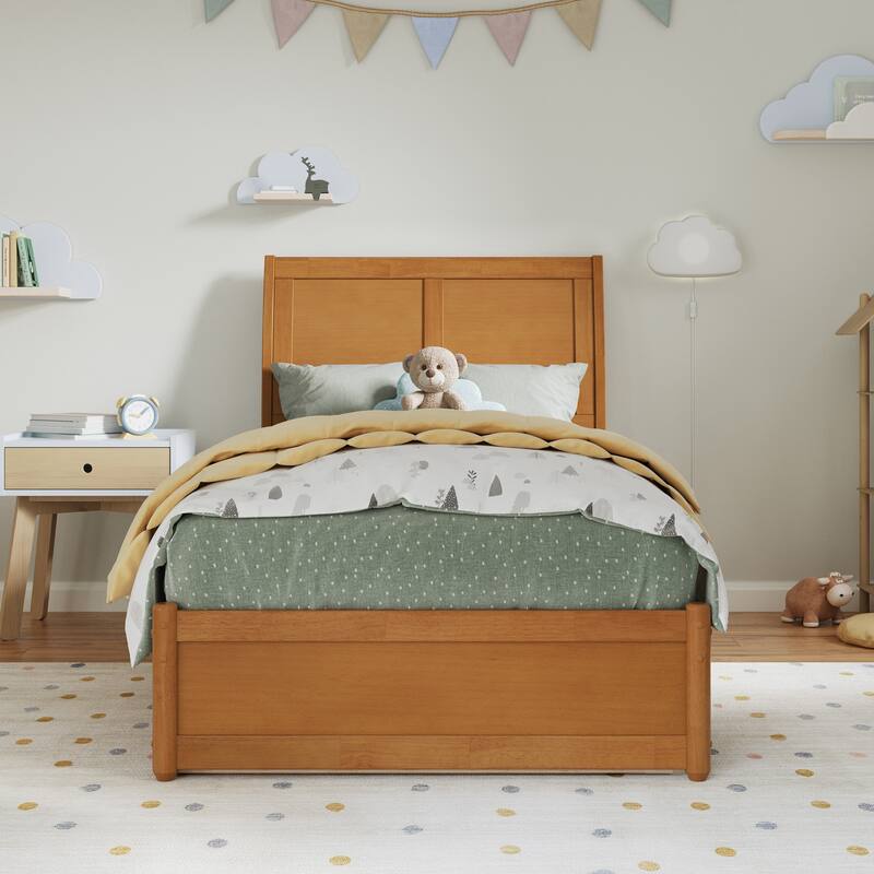 Andorra Platform Bed with Panel Footboard and Twin Trundle