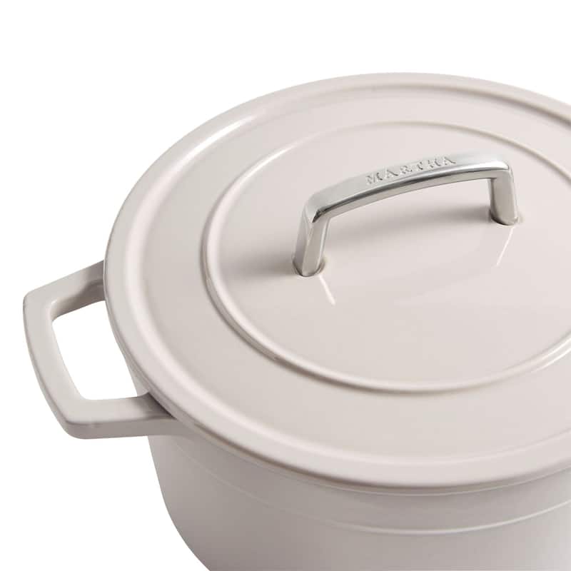 Martha by Martha Stewart 7 QT Enameled Cast Iron Dutch Oven w/Lid - Obsidian