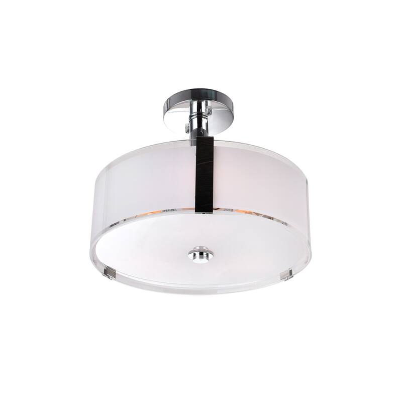 Lucie 3 Light Drum Shade Chandelier With Chrome Finish