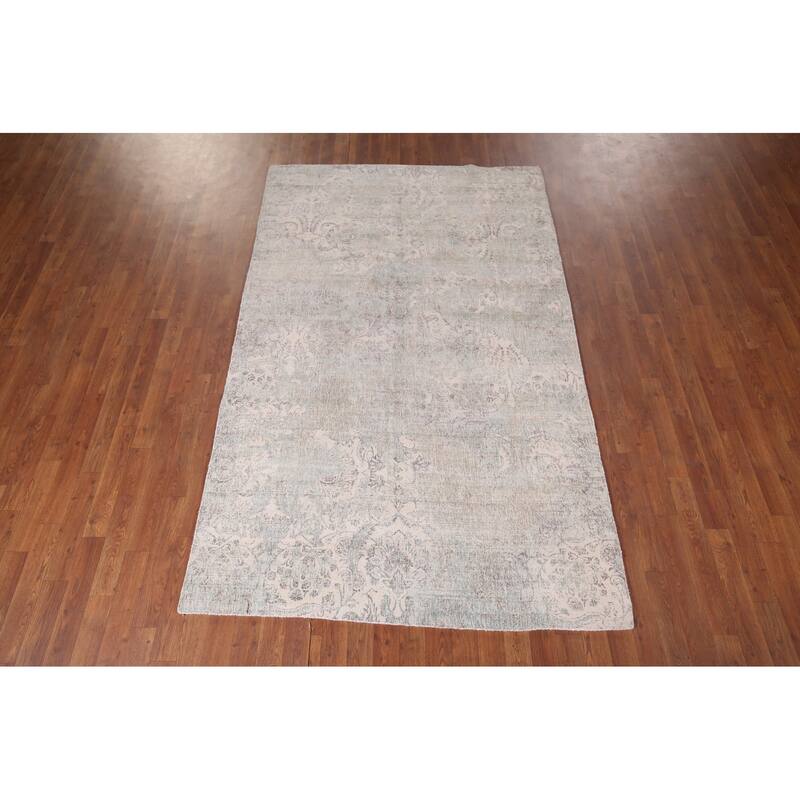 Abstract Indian Area Rug Handmade Wool Carpet - 4'11"x 7'10"