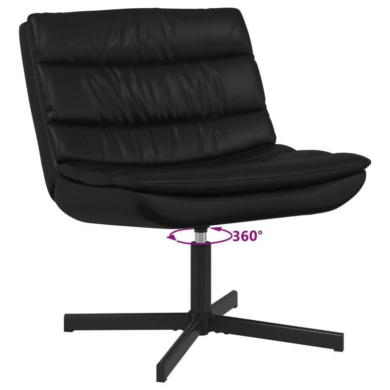 vidaXL Swivel Chair Black Faux leather, Metal Medium Black Chair Other - 24.8 x 29.5 x 29.9