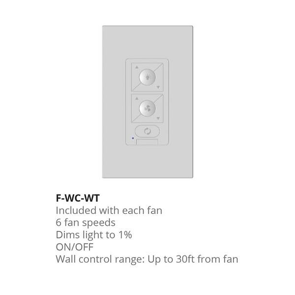 Modern Forms F Wc Wall Mount 6 Speed Smart Ceiling Fan Control With Dimmer And Summer And Winter Mode