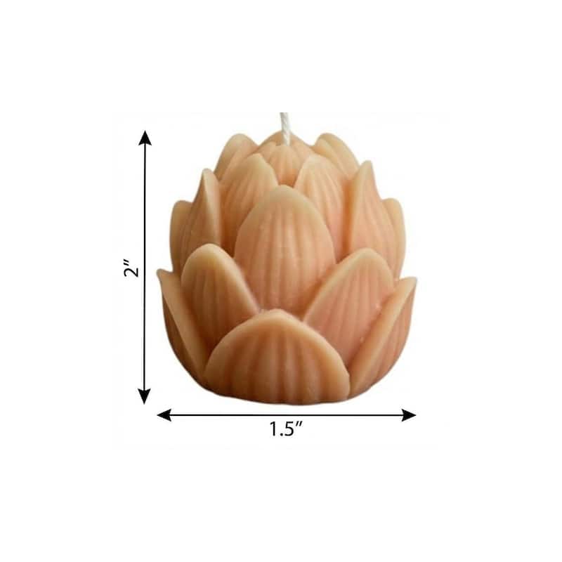 2" Orange Sandalwood Scented Dimensional Flower Candle