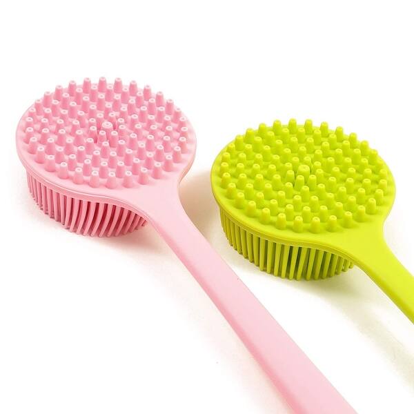 TIKKES Kitchen Dish Brush With Bamboo Handle, Scrub Brush For Pans And