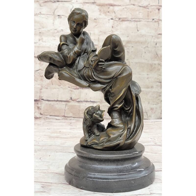 Original Milo Self Admiring Beauty Bronze Sculpture Art Statue Figurine Figure