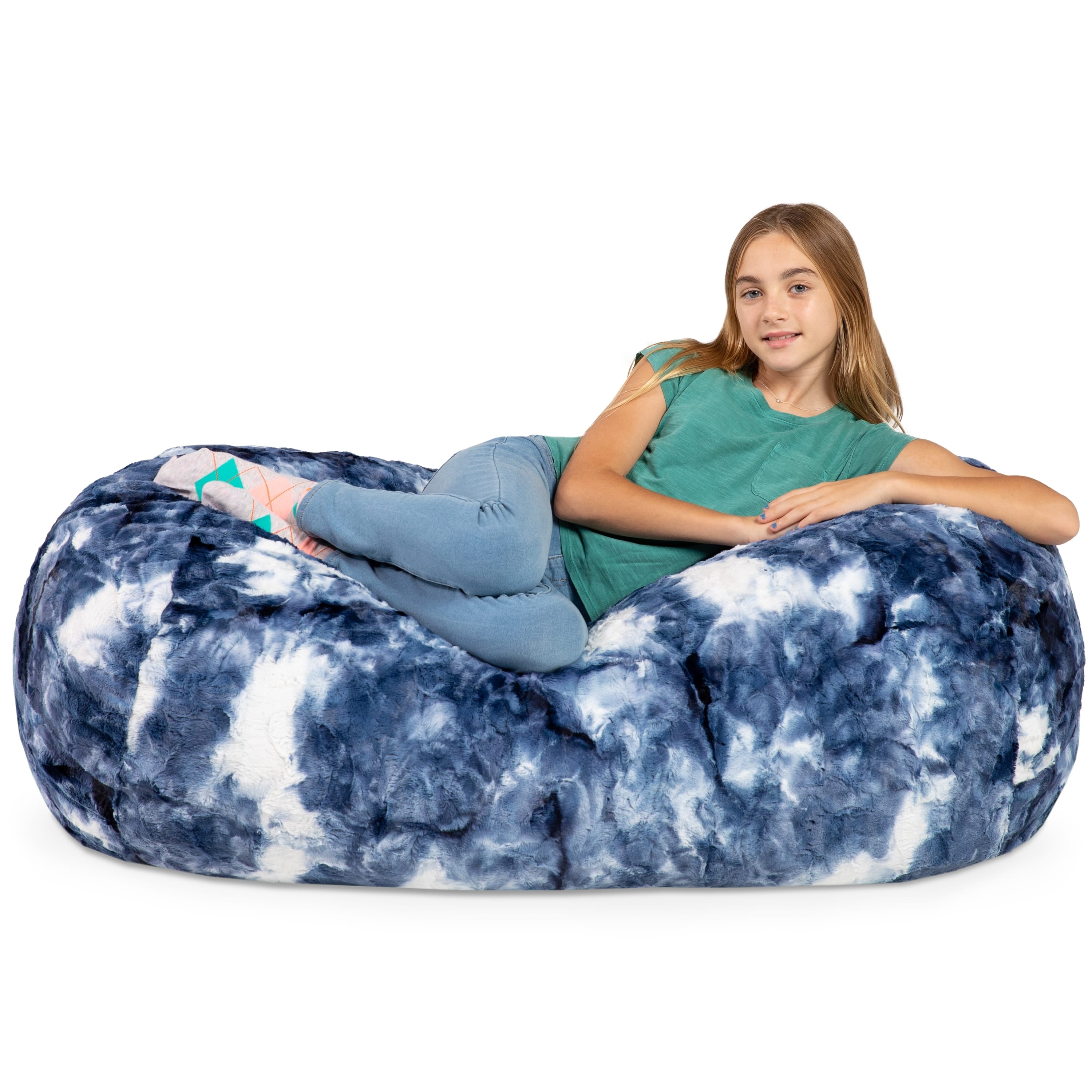 Jaxx 4 Foot Saxx Bean Bag Sofa for Kids, Teens and Young Adults - Faux Fur