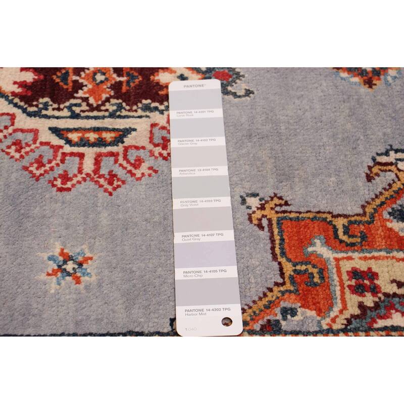 ECARPETGALLERY Hand-knotted Uzbek Ghazni Grey Wool Rug - 4'11 x 6'5