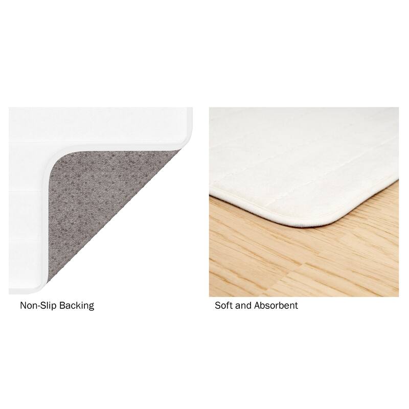 Oversized Bathroom Rug - Extra-Long Memory Foam Bath Mat with Nonslip Backing by Windsor Home