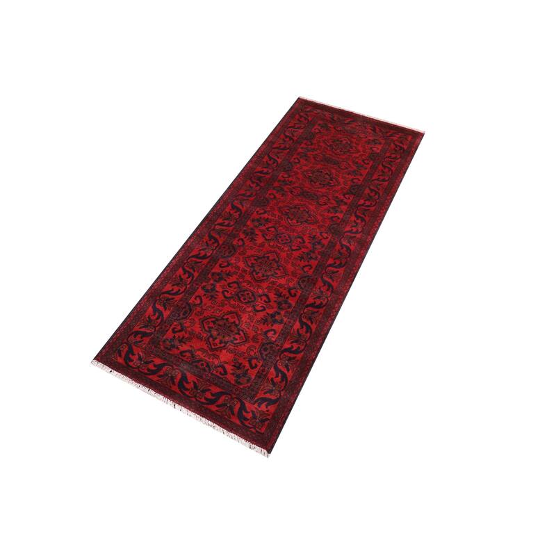 Tribal Biljik Khal Mohammadi Antonio Red/Black Runner - 2'9'' x 9'2''