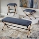 preview thumbnail 5 of 7, Uttermost Firth Rustic Navy Bench - 48"W x 21"H x 16"D