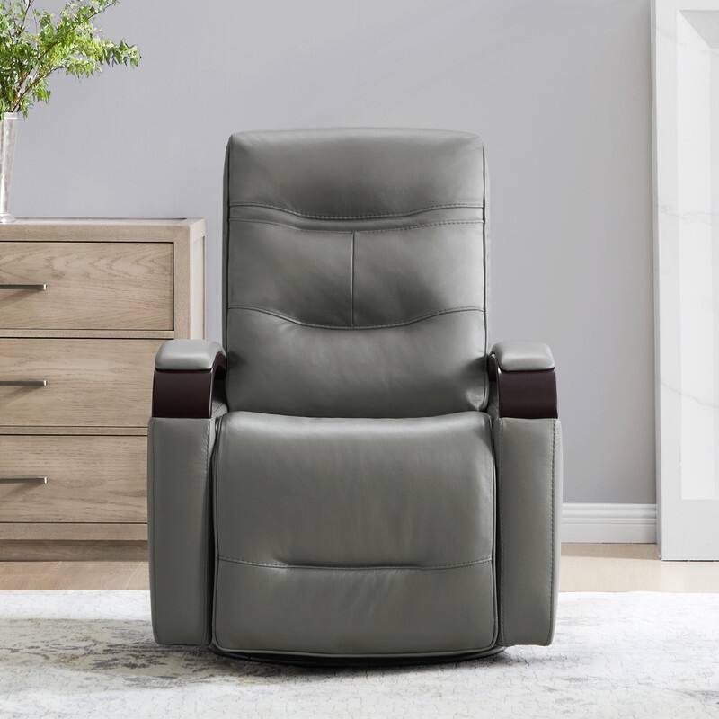 Spruce & Spring Regan Leather Power Recliner Swivel Glider Rocker with Power Headrest