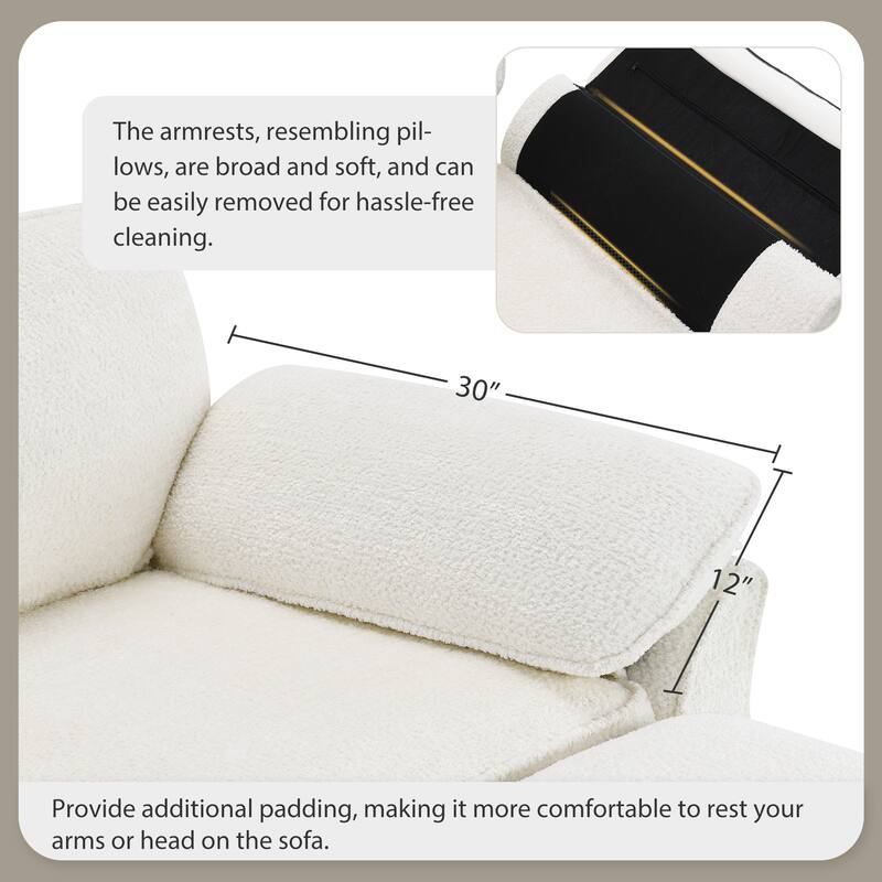 81" Convertible 4-Seat Modular Sofa with Ottoman