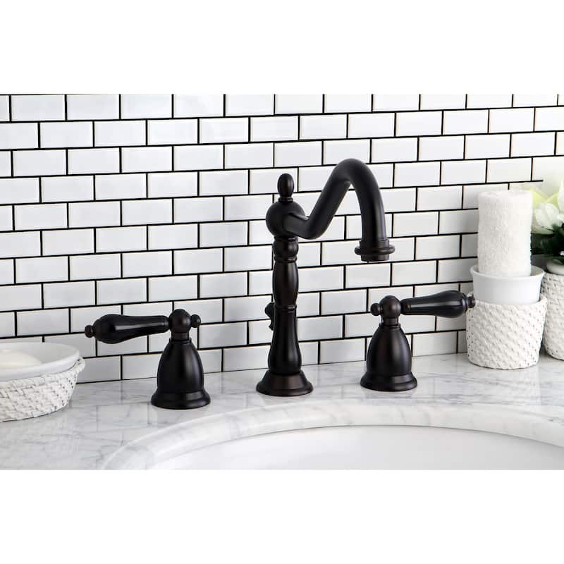 Kingston Brass Heritage Onyx Widespread Double Handle Bathroom Faucet