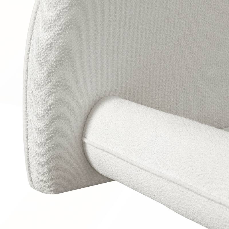 Upholstered Platform Bed with Curve-Shaped Design and Thick Headboard