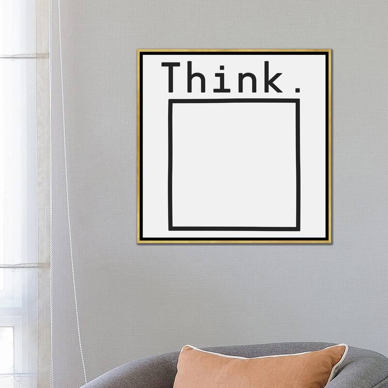 iCanvas "Think" by Florent Bodart Framed Canvas Print