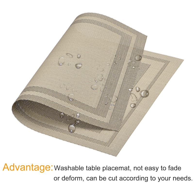 Place Mats, 450x300mm Table Mats Set of 6 PVC Washable Woven Placemat