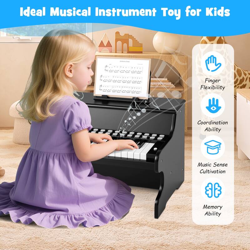 Gymax 25 Keys Digital Piano w/Music Stand Teaching Mode Lighted Keys 6