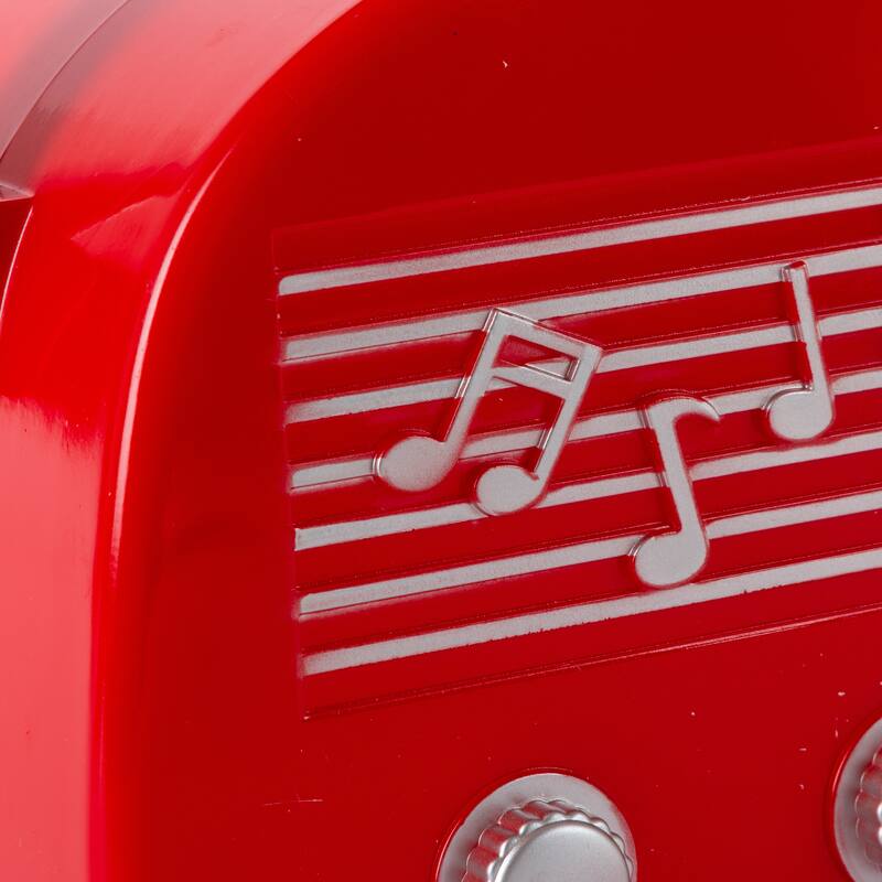 Musical Light Up Red Vintage Christmas Radio Water Globe - N/A