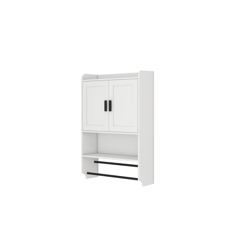 Bathroom Wall Cabinet with Doors,Adjustable Shelf,Towel Bar and Paper Holder, Over The Toilet Storage Cabinet, Medicine Cabinet
