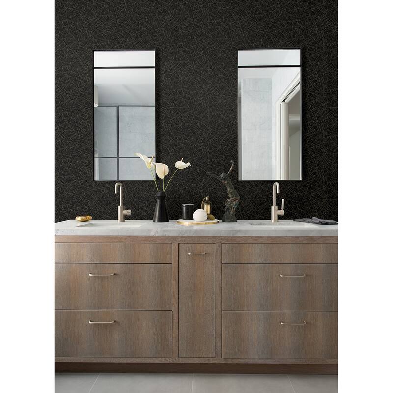 A-Street Prints Bulan Black Abstract Lines Wallpaper