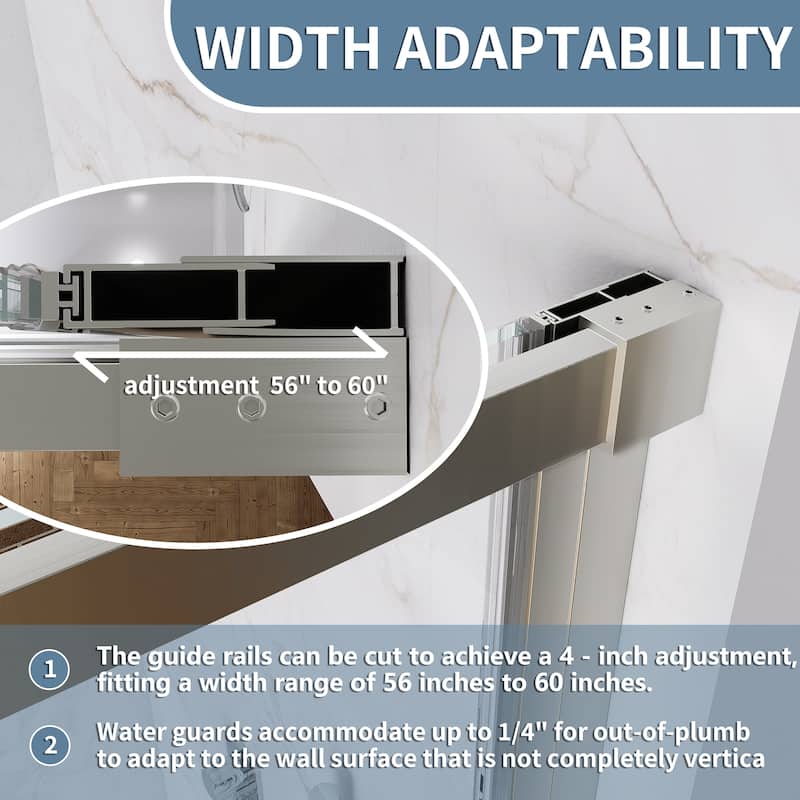 Modland 56-60''x 74'' Sliding Shower Door - 56''-60''x 74''