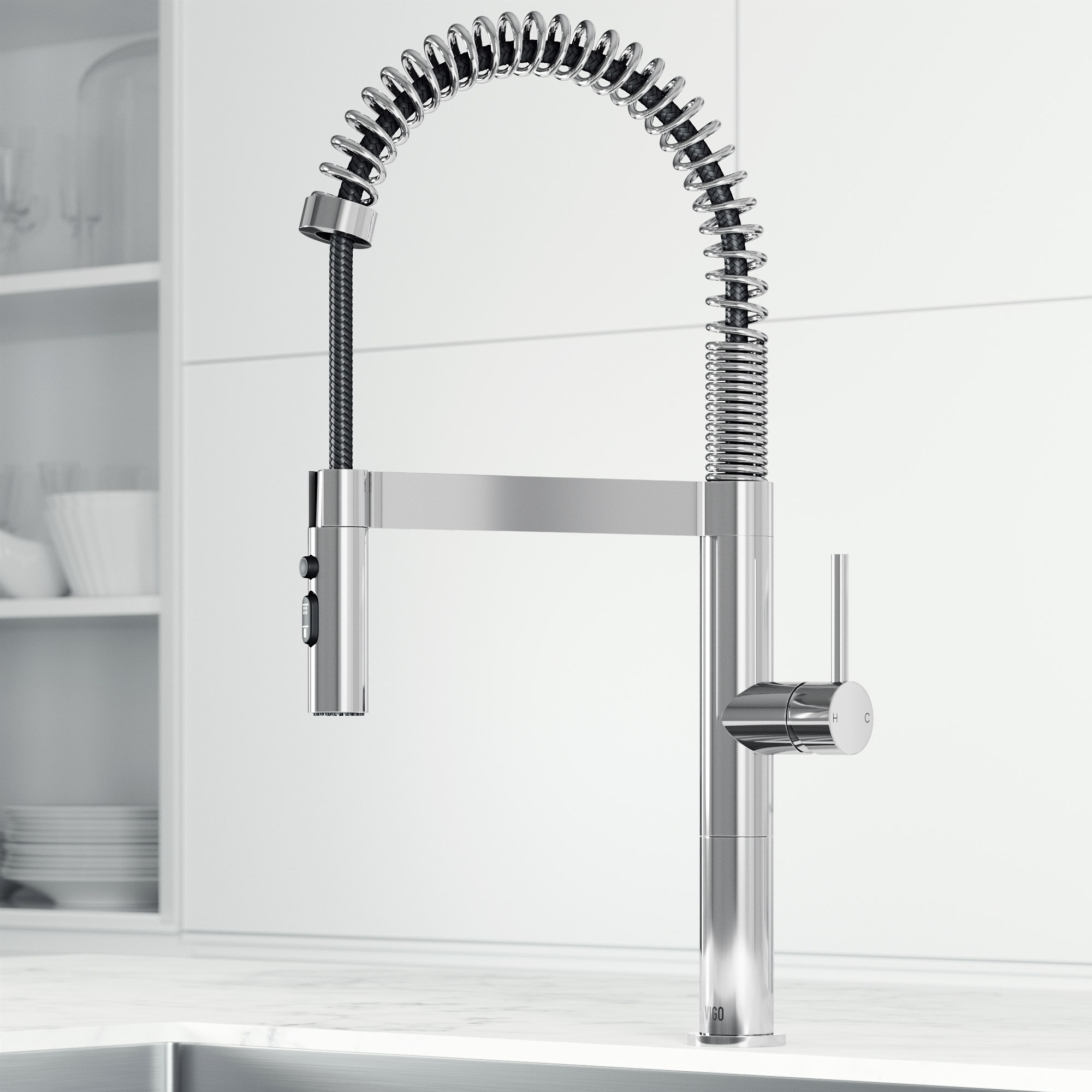 Vigo VG02052 Edison 1.8 GPM 20" Single Hole Pre-Rinse Pull Down