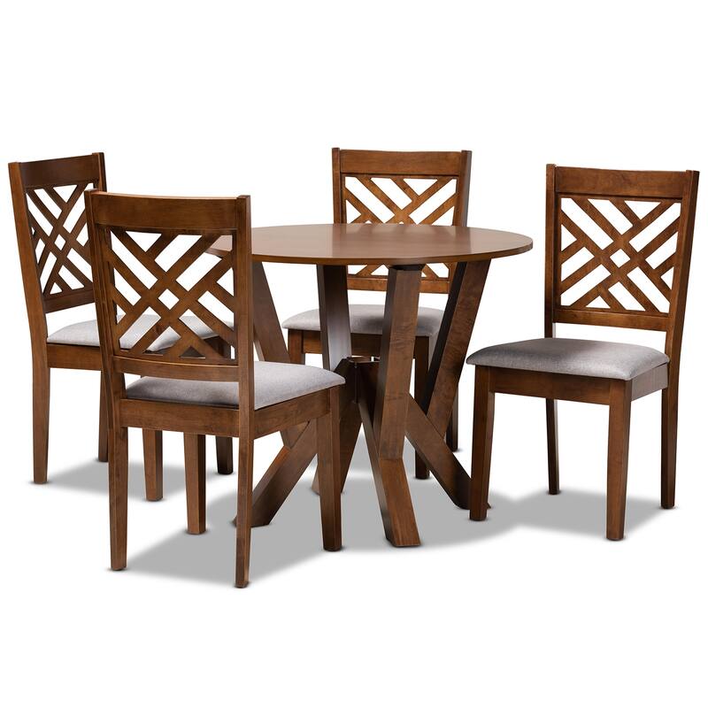 Elise Modern and Contemporary 5-Piece Dining Set - Grey
