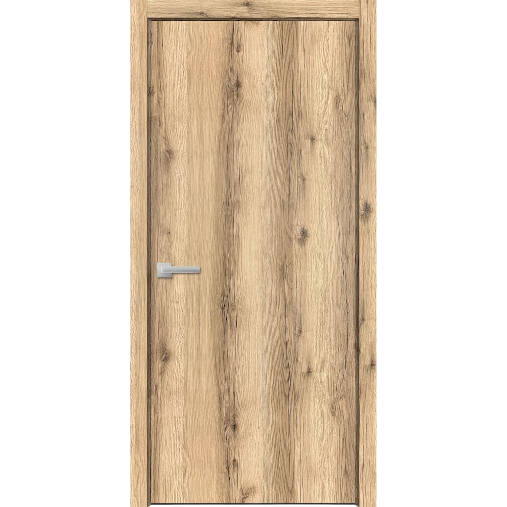 Solid French Door 18 x 80 inches | Planum 0010 Walnut | Single Regular Panel Frame Trims Handle