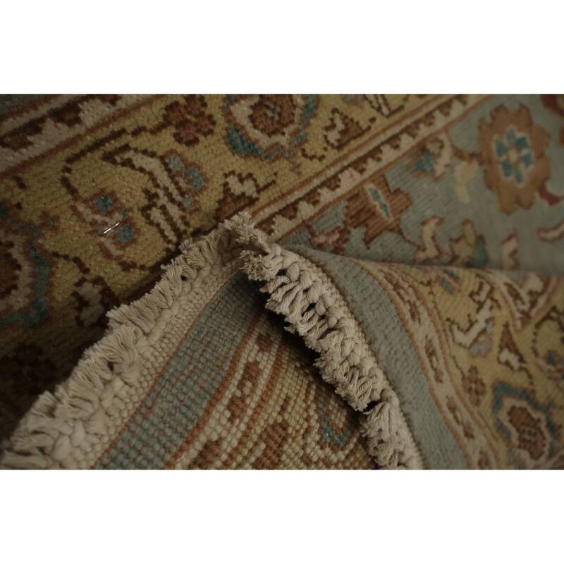 Hand Knotted Oriental 100% Wool Carpet Traditional All-Over Navy Blue & Blues Ziegler Area Rug - 3' 9'' X 2' 0''