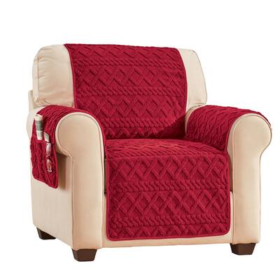 Sherpa Plush Diamond Furniture Cover with Side Pockets - Chair