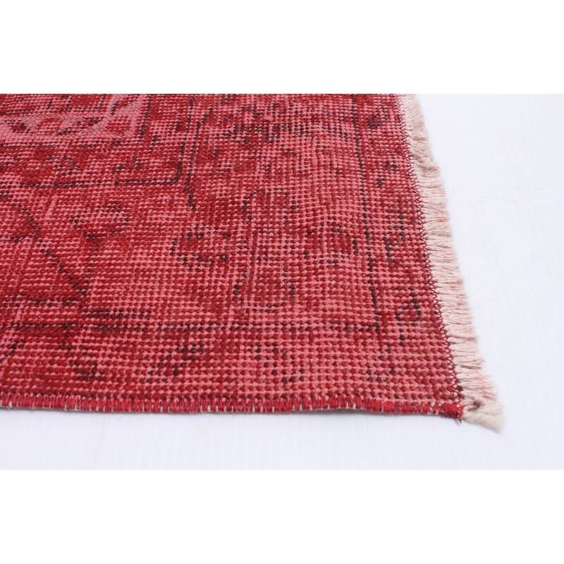 ECARPETGALLERY Hand-knotted Color Transition Dark Red Wool Rug - 5'11 x 9'10