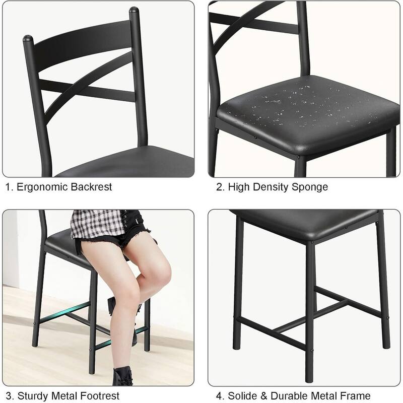 Modern 26" Counte Height Bar Stools for Kitchen Island, Black