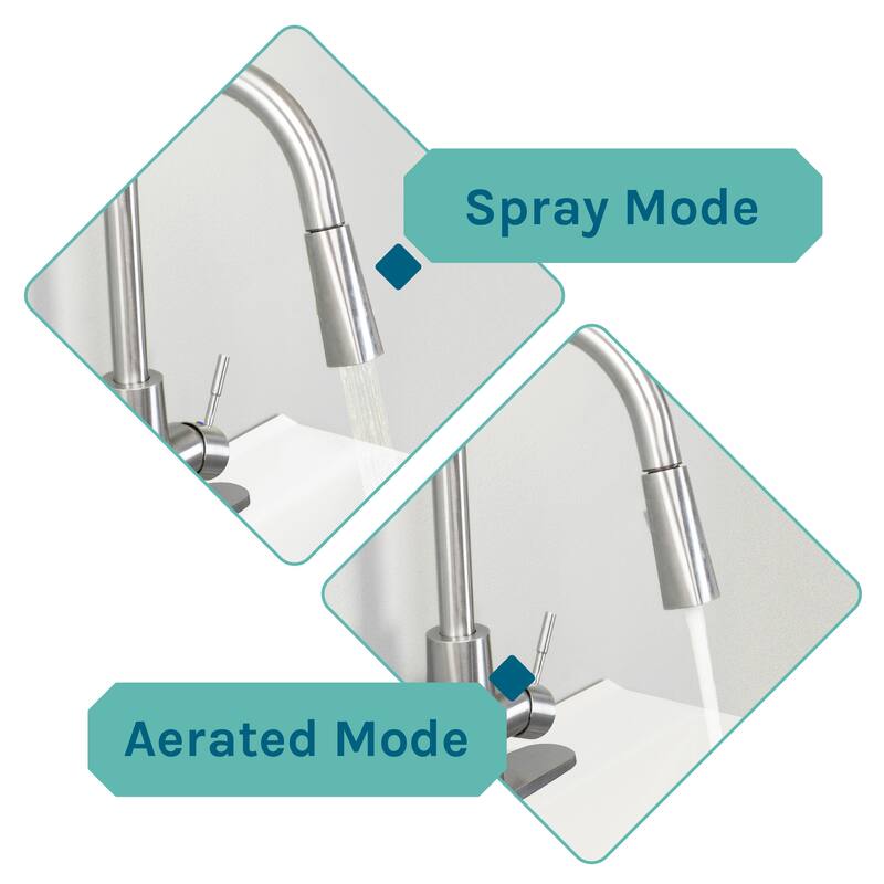 TEHILA Utility Sink Laundry Tub with Stainless Finish High Arc Faucet - N/A