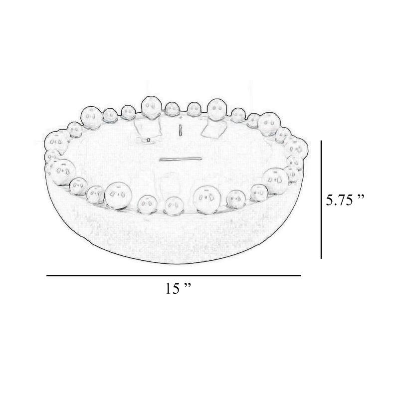 Saul Decorative Bowl, 16 Inch Yellow Ceramic Body, Bubble Design Edges