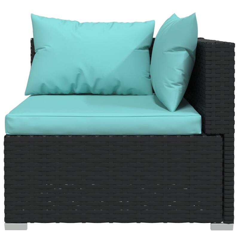 vidaXL Patio Lounge Set Outdoor Sectional Sofa Set Table Garden Poly Rattan - 27.6" x 27.6" x 23.8"