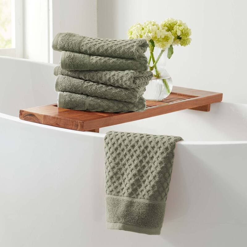 Linery & Co. Cotton Diamond Waffle Texture Bath Towels