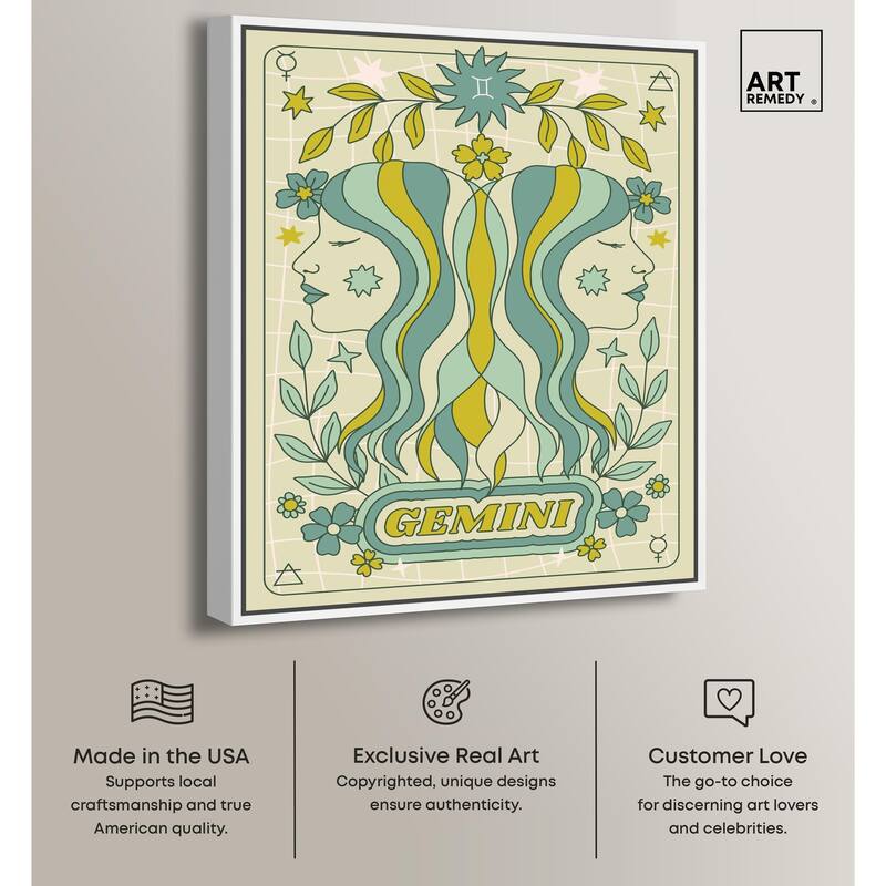 Gemini Stars Card Canvas by Art Remedy