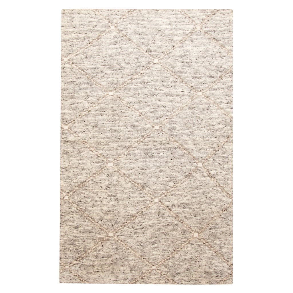 ECARPETGALLERY Hand-knotted Tangier Grey Wool Rug - 5'3 x 8'2