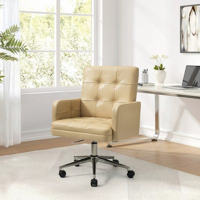 Lorenz Modern Vegan Leather Height-adjustable Office Chair with 5 Wheels by HULALA HOME