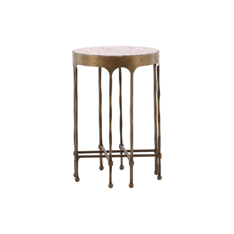 Furniture Classics Shirley Gold Iron Marble Traditional End Table