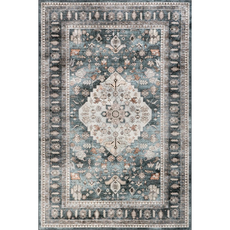 Nuloom Delisa Vintage Stain-Resistant Machine Washable Area Rug