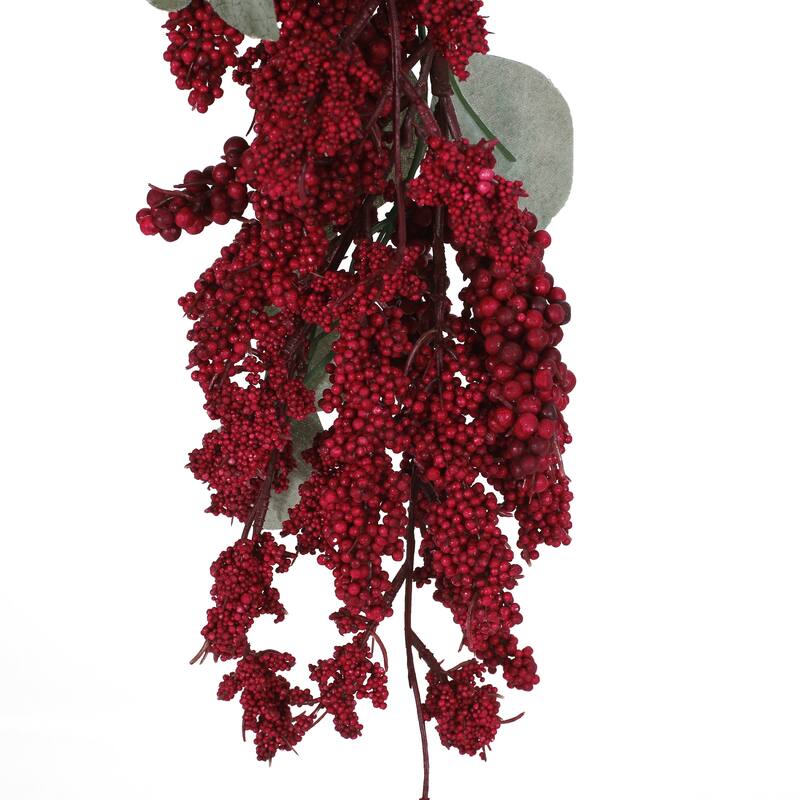 Nolta 5' Eucalyptus Artificial Garland with Berries by Christopher Knight Home - Red + Green
