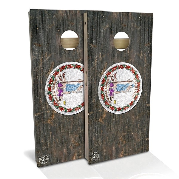 slide 2 of 9, Virginia Flag Outdoor Cornhole Board Set Backyard 2x4 - NO Accessories