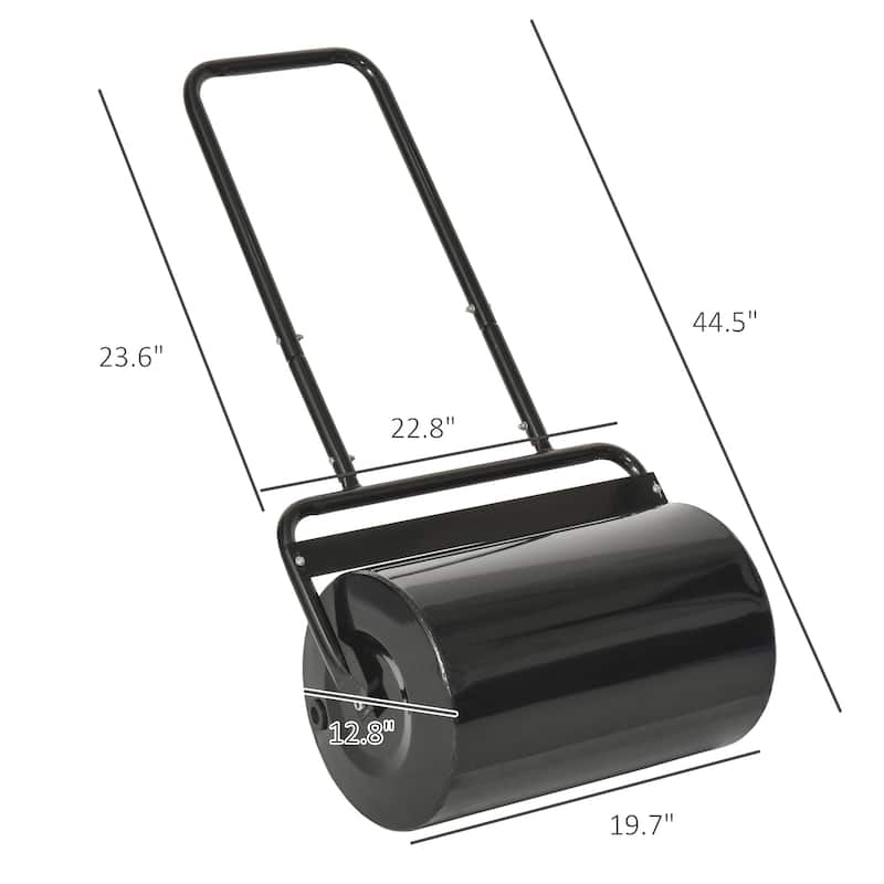 Outsunny 136.5 lbs Combo Push/Tow Lawn Roller Filled with 10 Gallons Sand or Water for the Garden, Φ12.5" x 19.75"